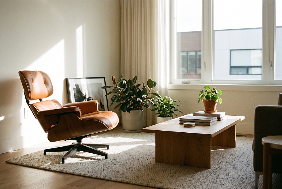 Sillón de descanso y mesa de centro en ambiente residencial contemporáneo