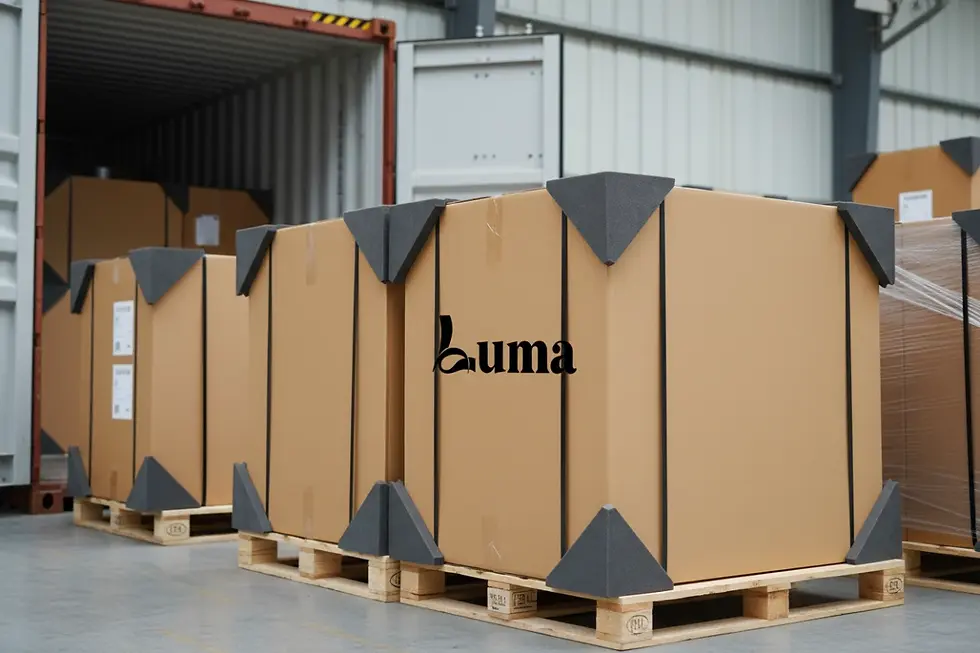 embalaje plano optimizado para mesas compactas para cafetería Luma