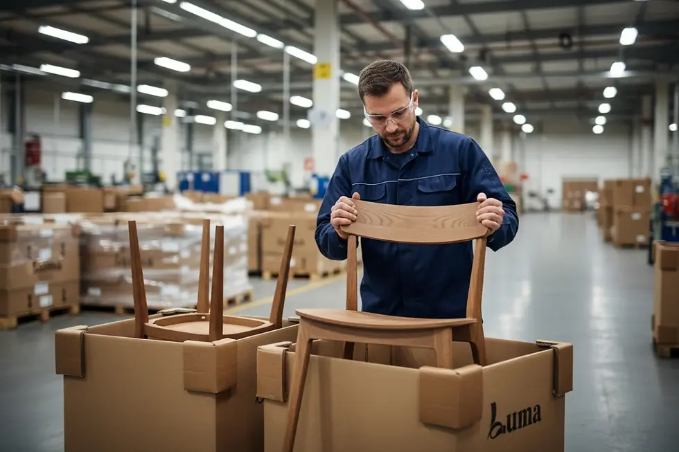Control de calidad en fábrica de un proveedor de muebles OEM en España y Europa