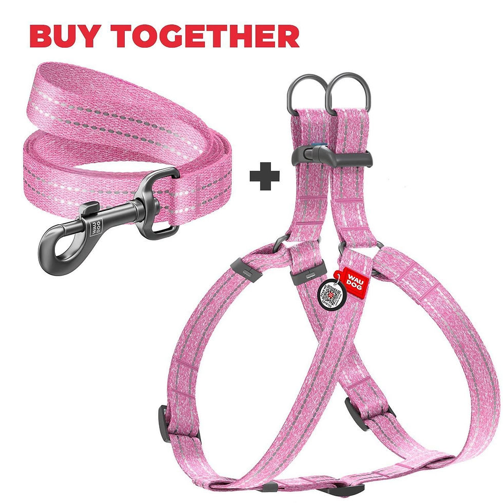 Thumbnail: Eco-Friendly Pink Cotton Harness for Large Dogs