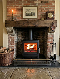 Newbourne 40FS Fresh air stove in Traditional Setting
