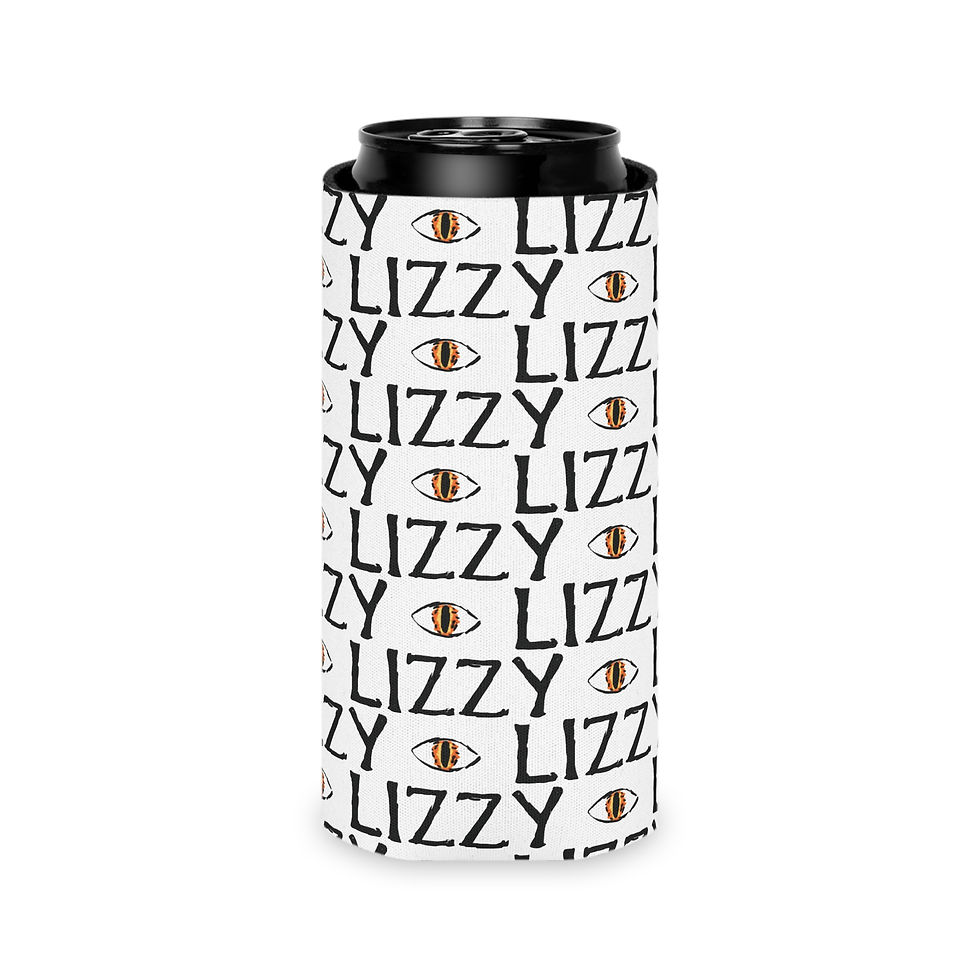 Thumbnail: Coooozie — Repeating "LIZZY" Eye Pattern Neoprene Slim Koozie