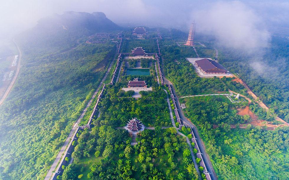 Bai Dinh Pagoda, the largest Buddhist temple complex in Ninh Binh, Vietnam.