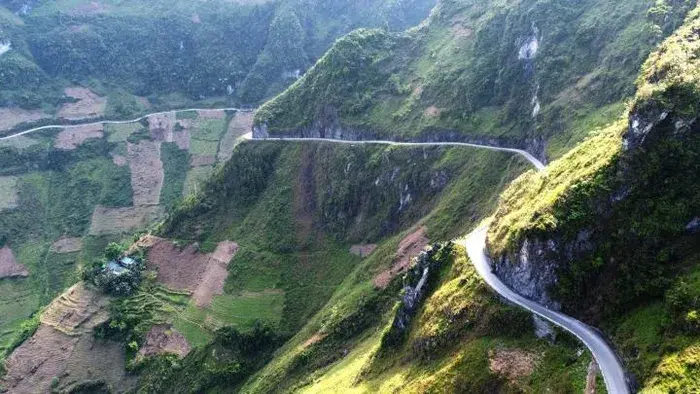 Aerial view of Ha Giang road