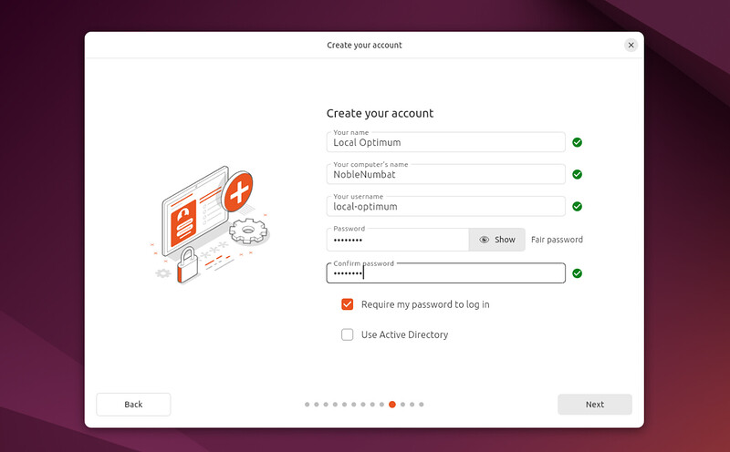 The Account Creation screen.