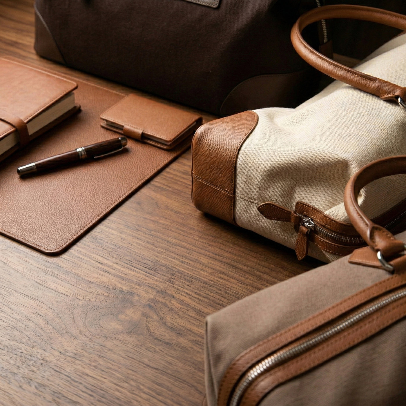 Leather bag detail