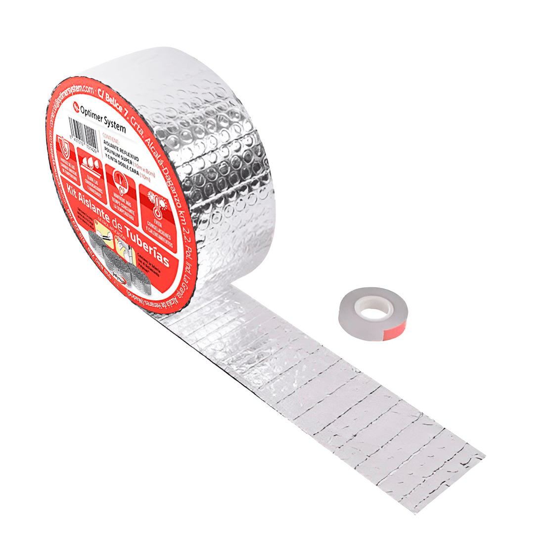 AISLANTE TÉRMICO PARA TUBERÍAS Y TUBOS  - 10x0.8m - Incluye Cinta Adhesiva Doble
