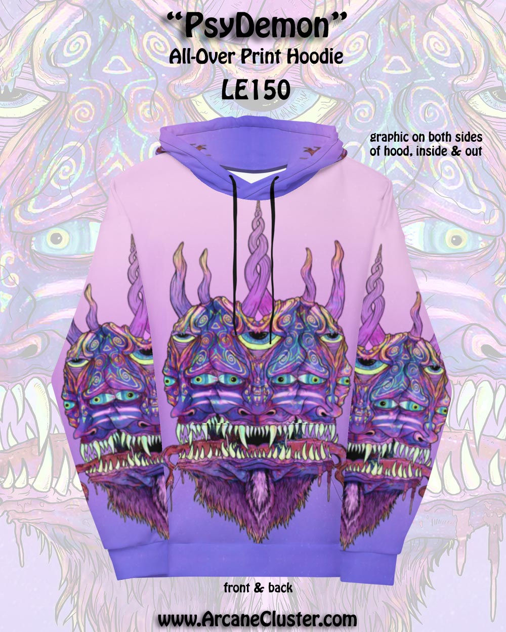 "PsyDemon" - All-Over Print Hoodie