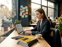 Marketing manager creating newsletter strategy