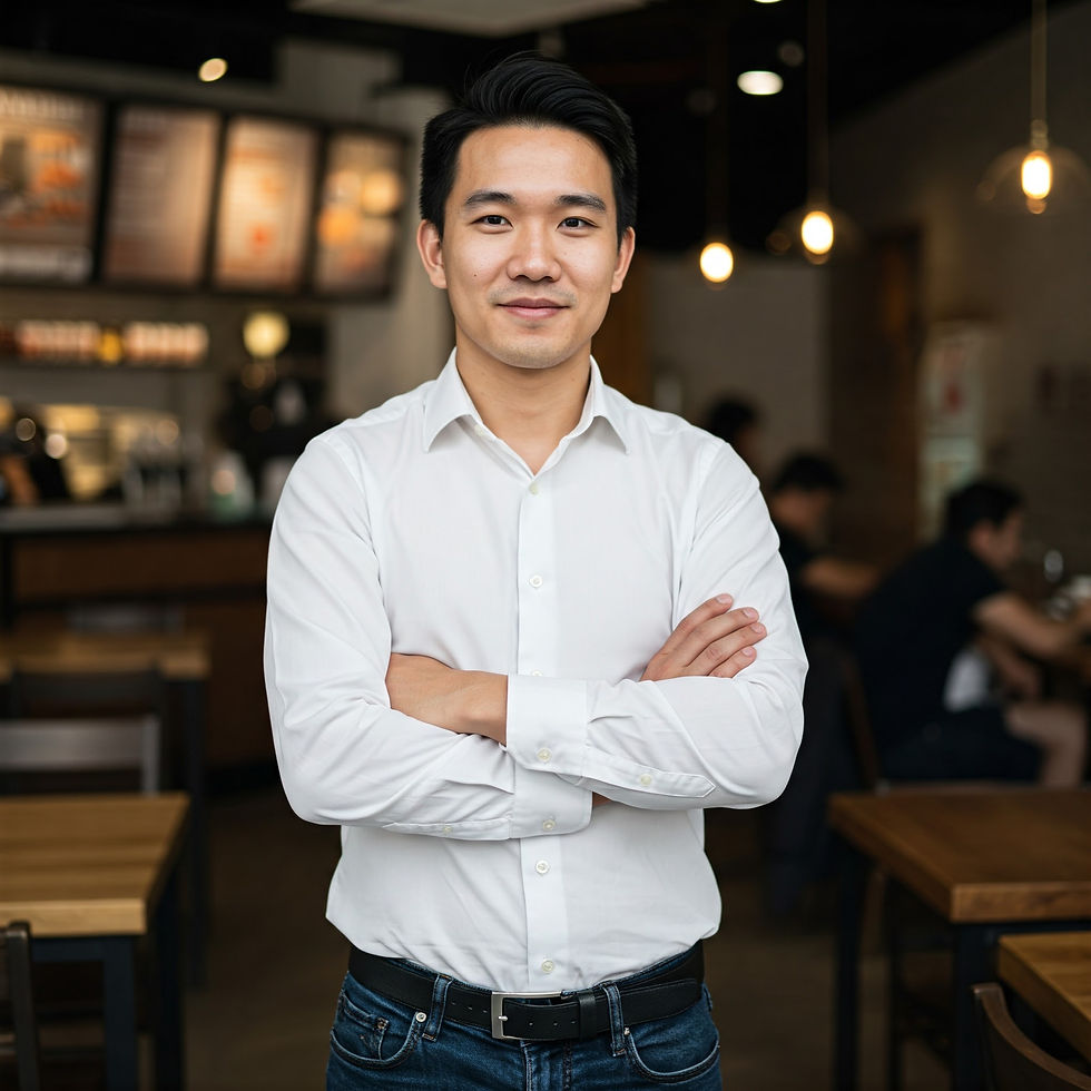 A person stands confidently with a relaxed but firm expression, arms gently crossed. Their posture communicates self-assurance and clarity, reflecting the strength of saying “no” without over-explaining.