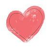 Sketched red heart with white outline