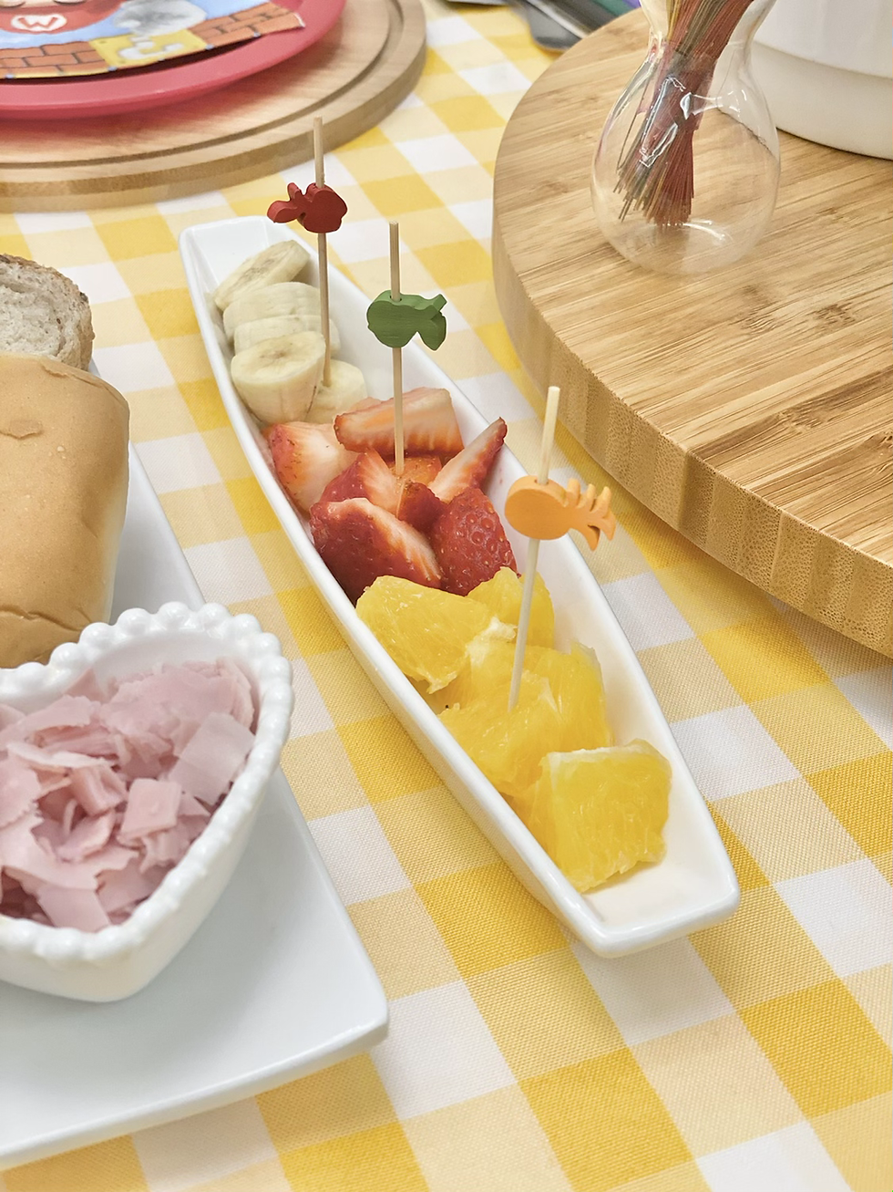 Palito decorados para petiscos - Frutas