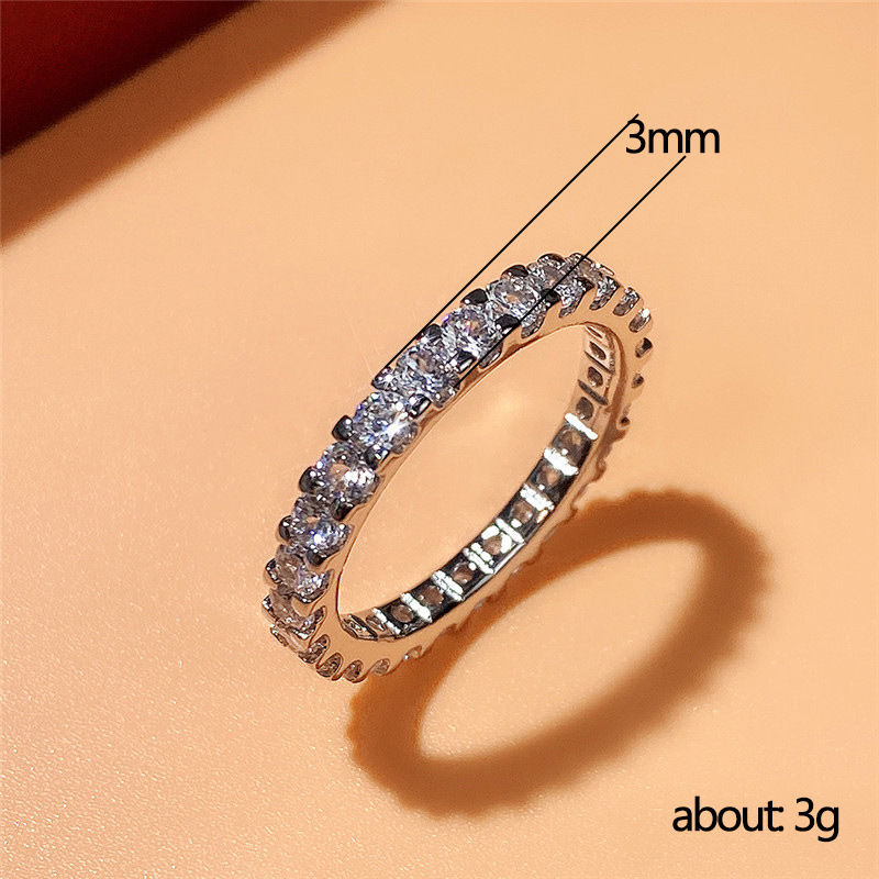 Thumbnail: Huitan New Trendy Thin Finger Rings Band with Shiny Cubic Zirconia Simple Stylis