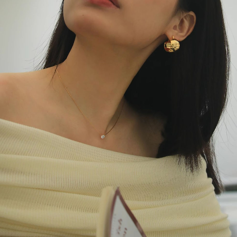Thumbnail: Stainless Steel Gold Plated Dainty Minimalist Zircon Charm Anti Tarnish Chain Ro