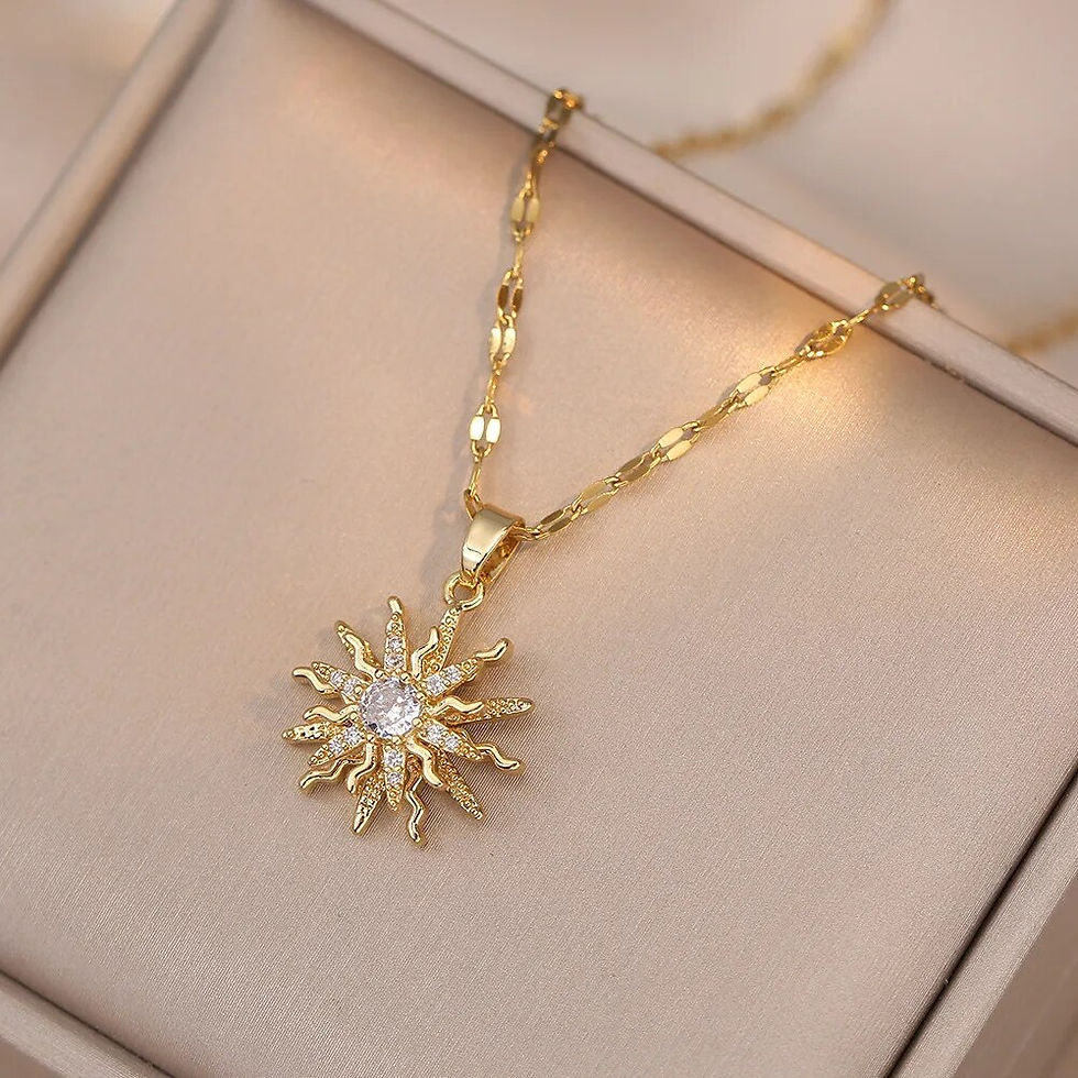 Thumbnail: Light Luxury Spin Zircon Flower Pendant Necklace for Women Gold Color Quality Hi