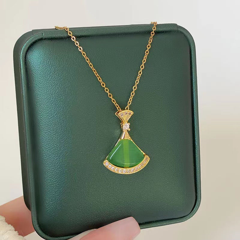 Thumbnail: New In Light Luxury Zircon Crystal Stainless Steel Necklaces For Women Korean Fa