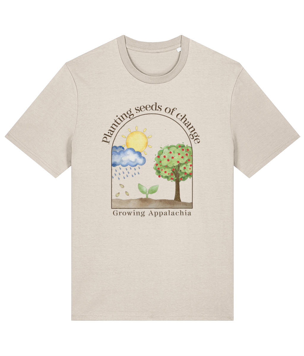 Organic cotton "seeds of change" t-shirt (multiple colors)