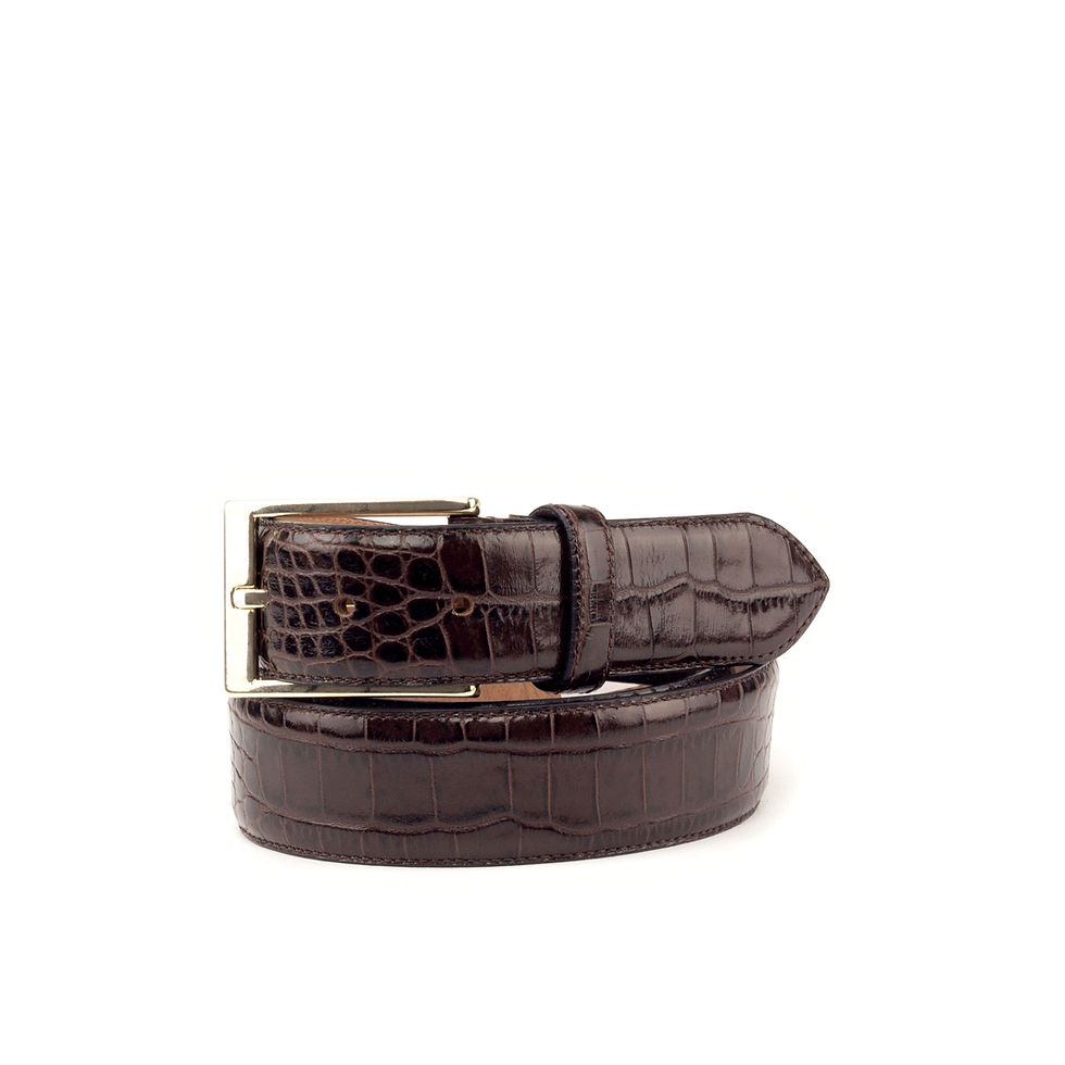 Hampton - Faux Croco-Gold Metal-Ang2