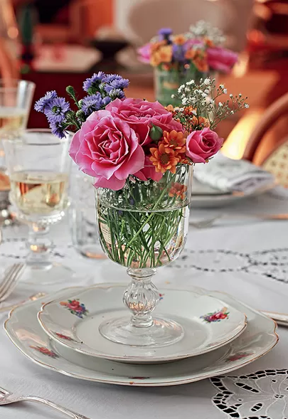 Taça com flores