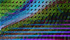 Abstract colorful grid pattern, vibrant neon hues
