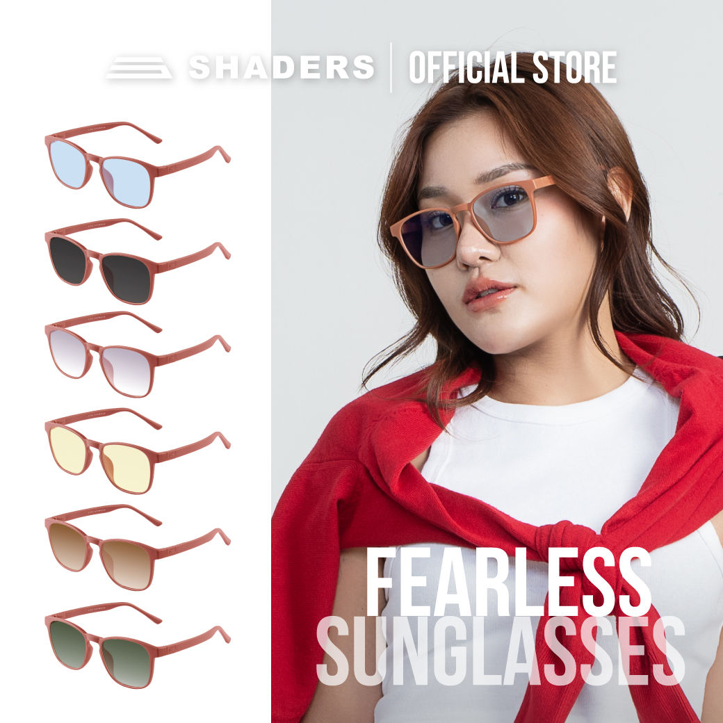 แว่นกันแดด SHADERS Fearless / กรอบสี Red ruby ทรงเหลี่ยม