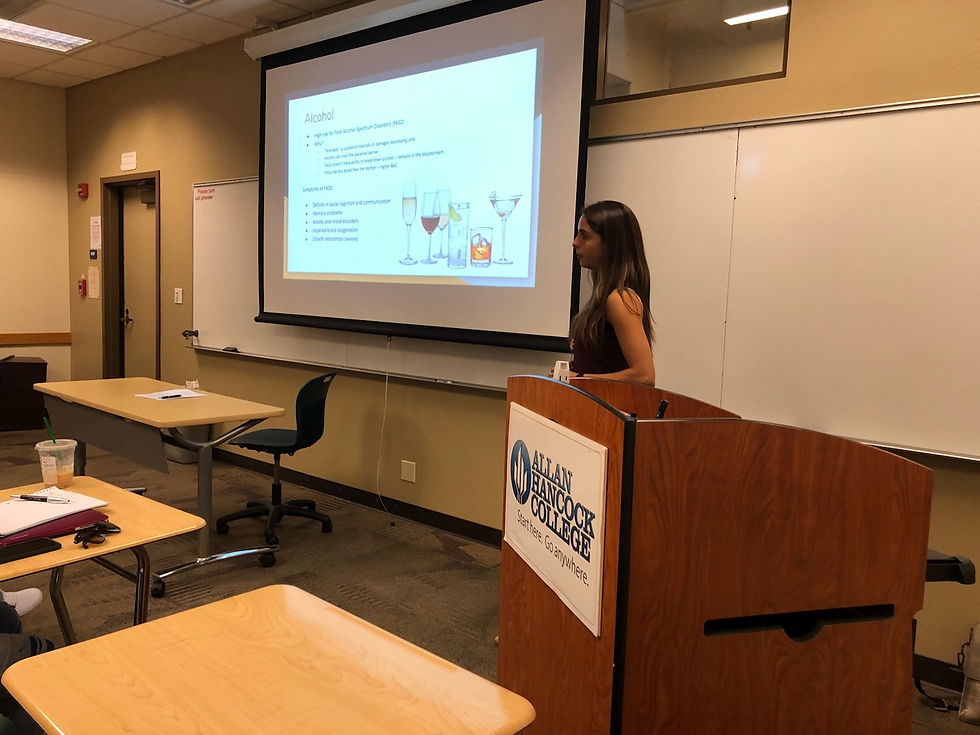 Lecturing at Allan Hancock College about developmental psychology and nutrition