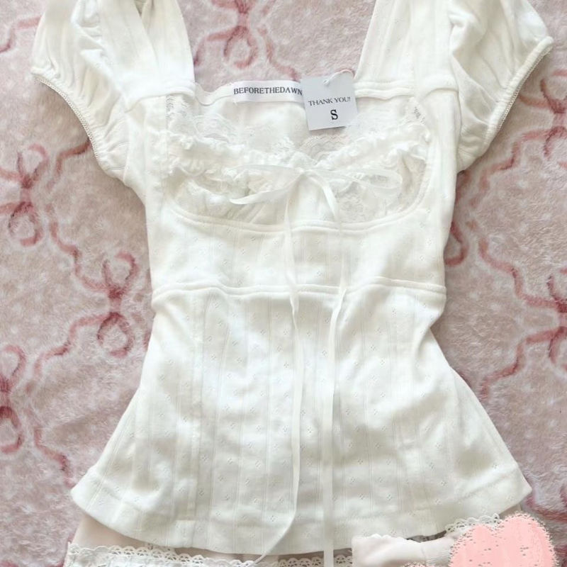 Miniatura: Camiseta branca Deeptown com laço 