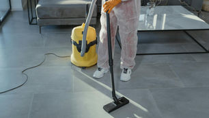 cleaning floor