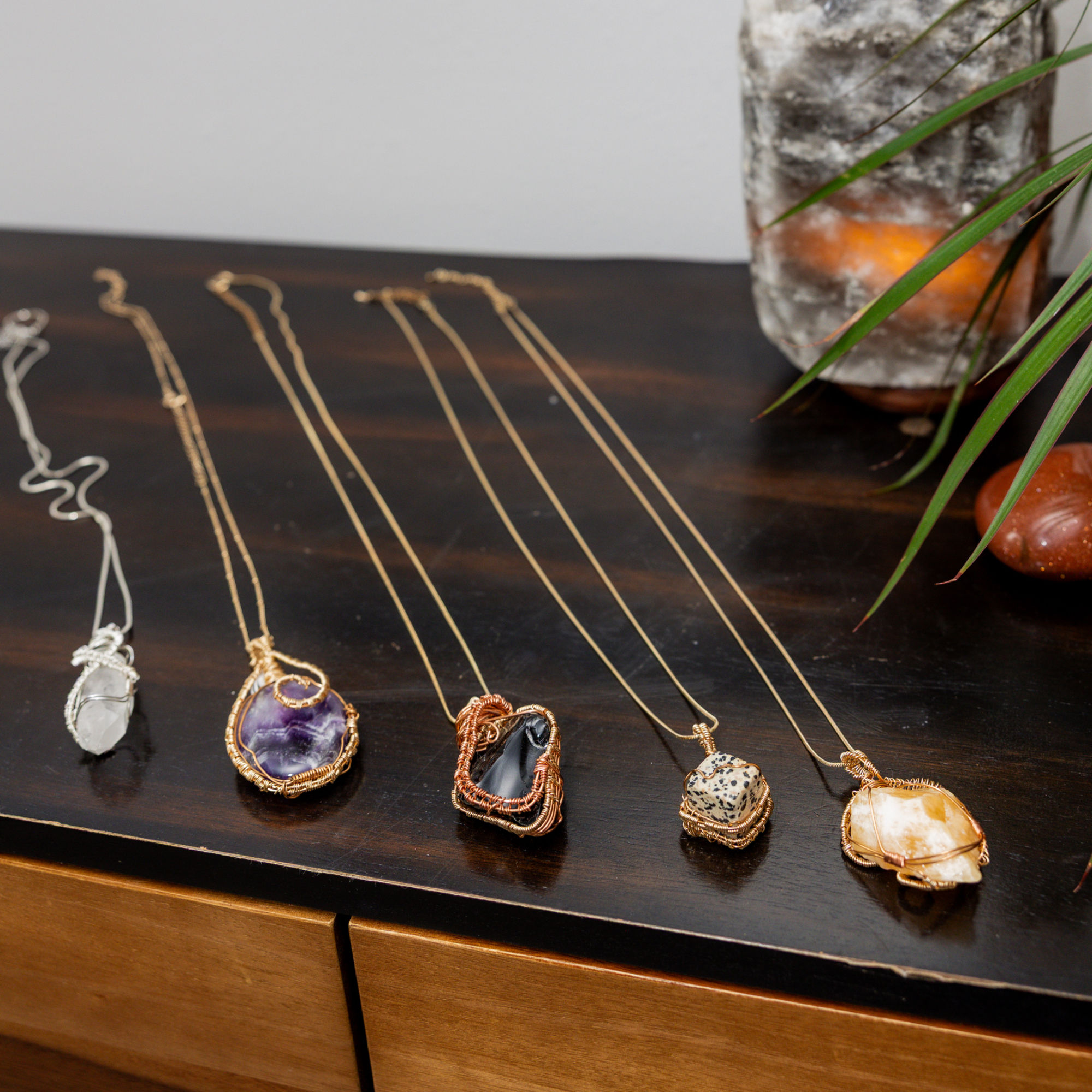 Wrapped Crystal Necklaces