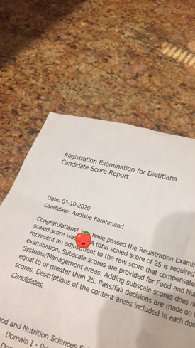 I PASSED my RD exam! I am a Registered Dietitian!!