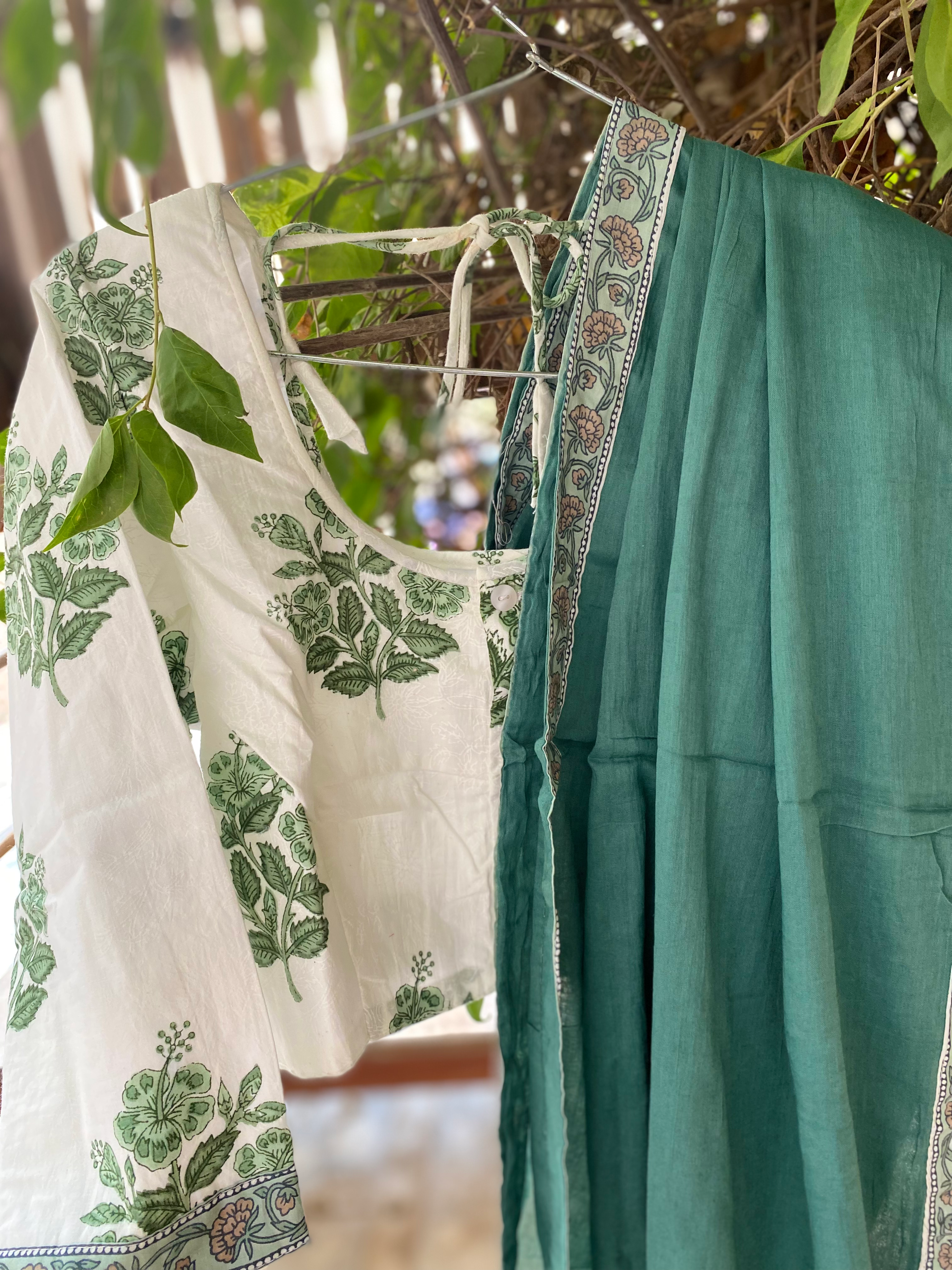 緑のヴリンダーヴァンのGopi Dress  3点セット  Mサイズ（４０）