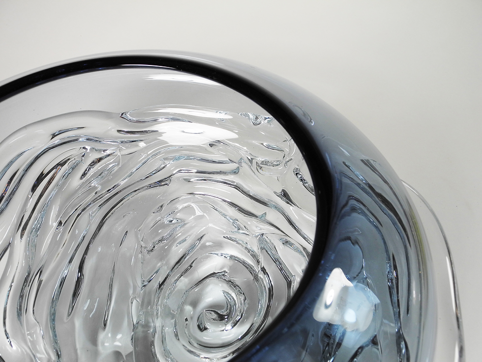 Thumbnail: Steel Blue Ripple Wave Bowl