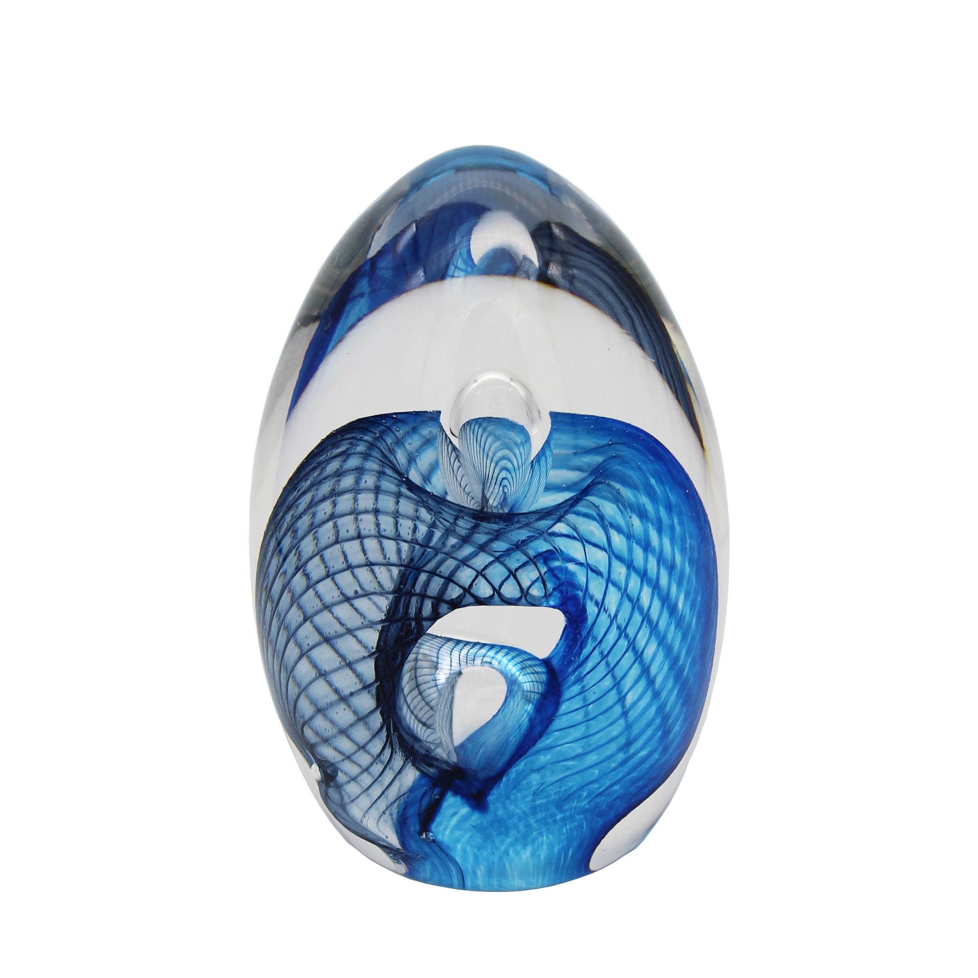 Steel Blue & Aqua Egg Paperweight