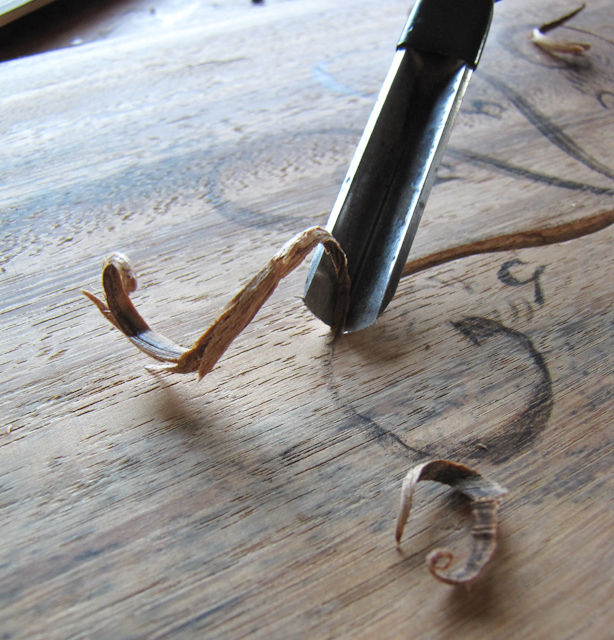 Hand engraving.