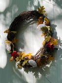 wreath on a barn door