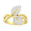 Thumbnail: 10K Yellow Gold 3/8 Ct Diamond Leaf Cocktail Ring Front View