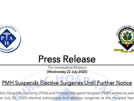 PMH Suspends Elective Surgeries Until Further Notice