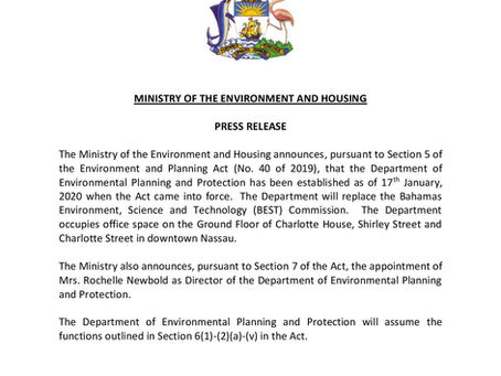 Press Release - Ministry of Environment & Housing