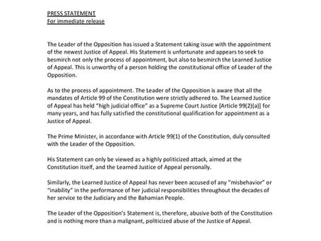 Press Statement - Office of the Attorney General and Ministry of Legal Affairs