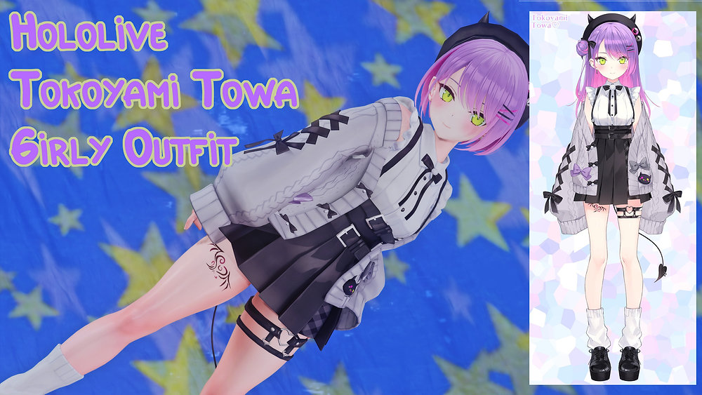 Hololive Tokoyami Towa Women Purple Suit Party Carnival Halloween Cosplay Costume