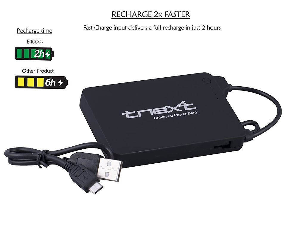 Thumbnail: tnext Universal Power Bank, The Smallest and Lightest 4000 mAh External Battery
