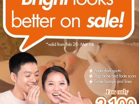 Brightening Laser Facial is on SALE! Get it for only P2,100 this February 28, 2026 - March 14, 2026.