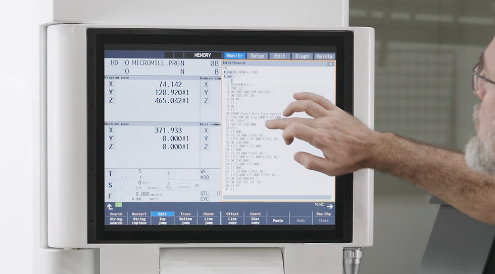 Viewing and editing G-Code in MDI
