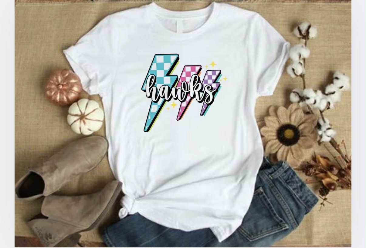 Hawks lightning bolt colorful