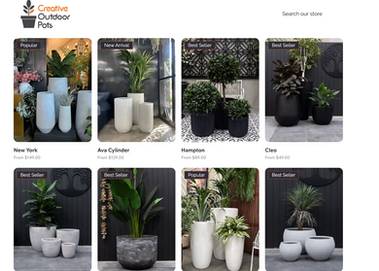 Creative Outdoor Pots E Commerce Website | Click Vibe Melbourne