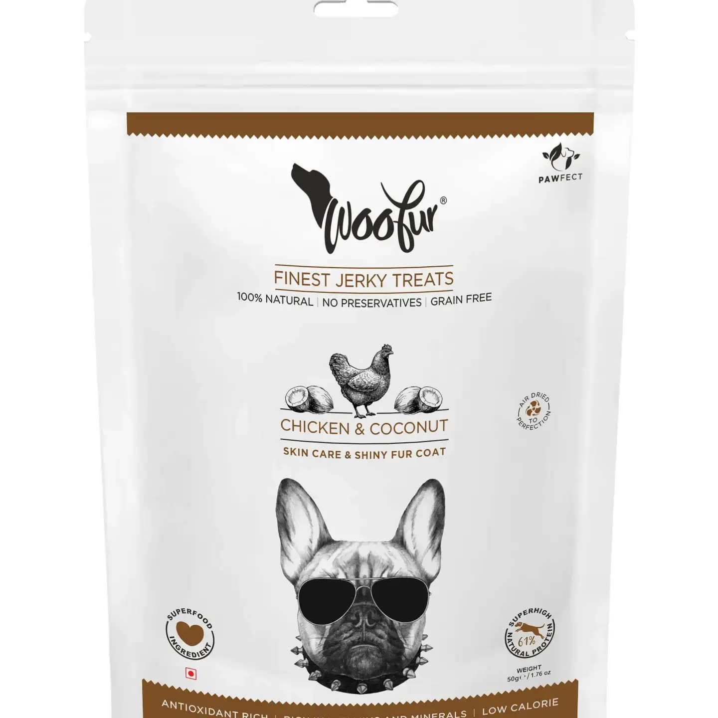 Friandises poulet coco séchées à l'air - 100% naturelles