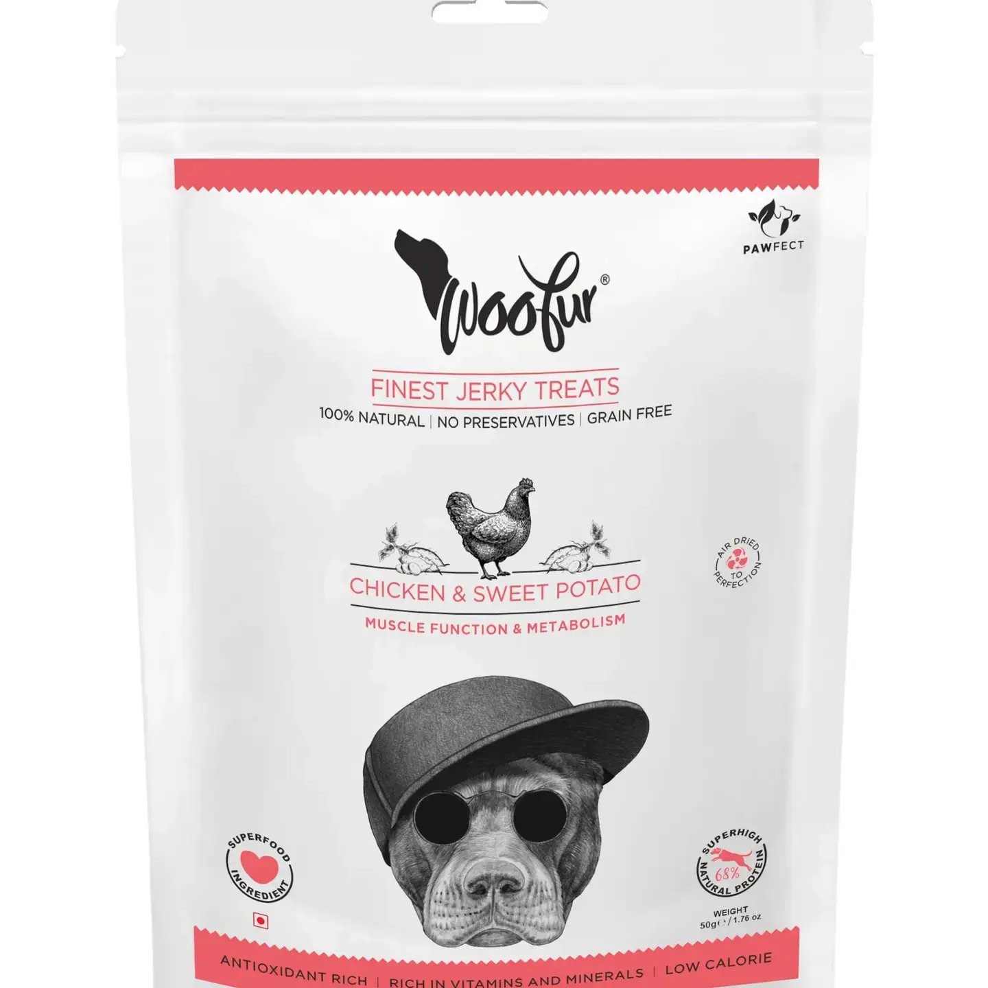 Friandises poulet patate douce séchées à l'air - 100% naturelles