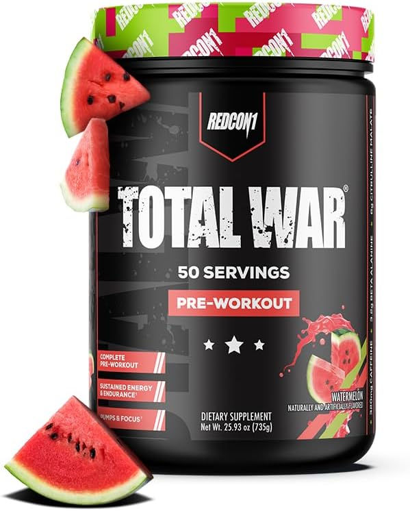 Thumbnail: REDCON1 Total War Pre Workout Powder, Blue Raspberry - Beta Alanine + Citrullin