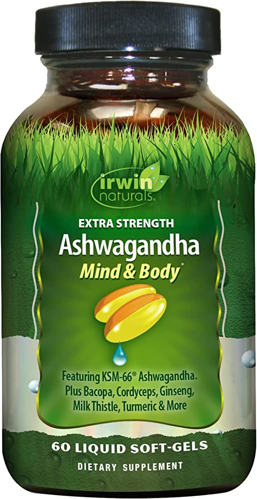 Irwin Naturals Extra Strength Ashwagandha Mind & Body Adaptogenic Herbs Support
