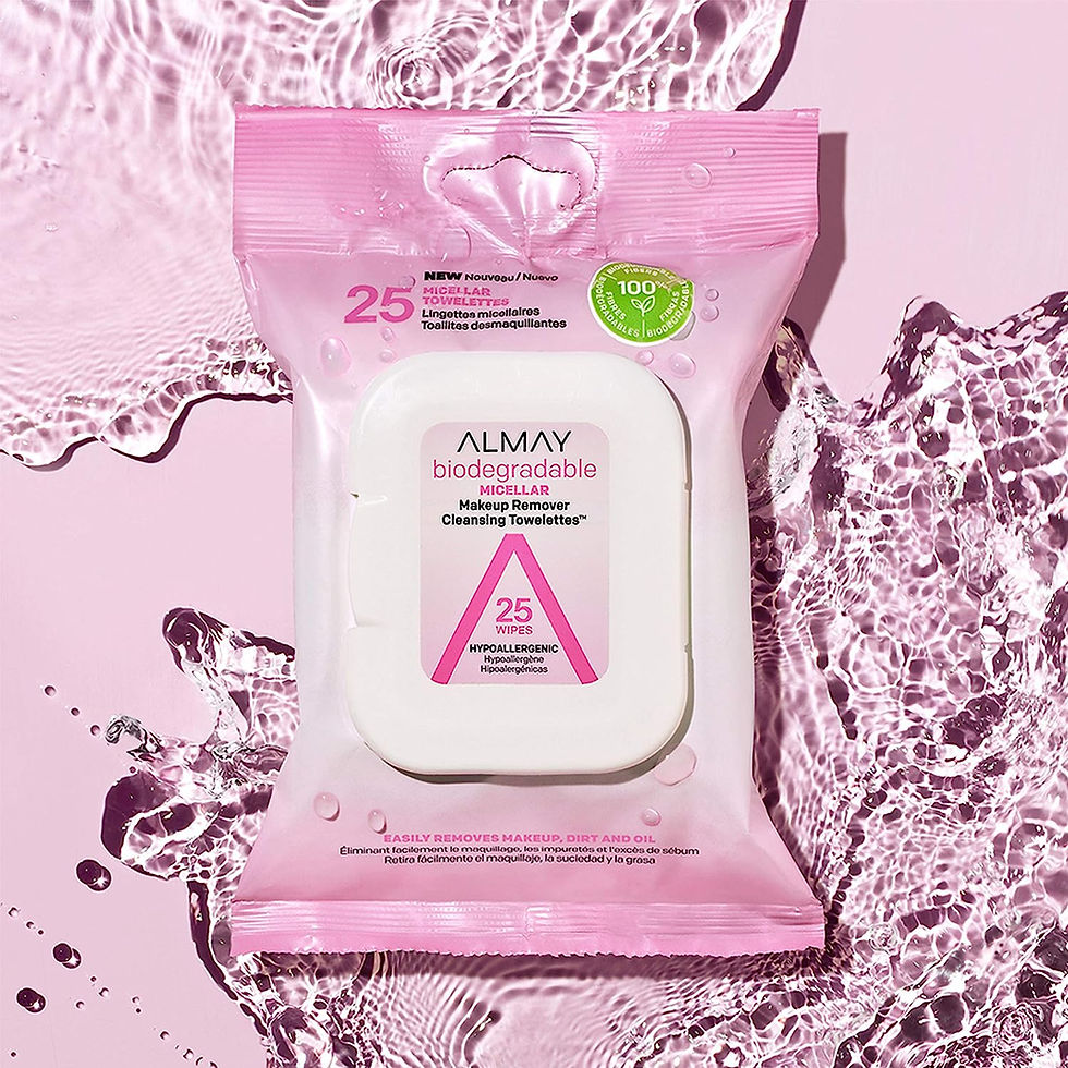 Thumbnail: Almay Makeup Remover Cleansing Towelettes, Biodegradable Micellar Water Wipes f